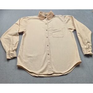 Susan‎ Bristol Womens Small Khaki Woven Collar Button Down Shirt